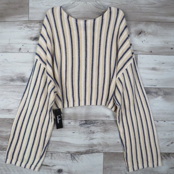 Lulu's* Women's Extra Long Sleeve Boat Neck Straight Hem Sweater~ Size Large - Picture 4 of 10